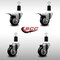Service Caster 3'' SS Black Poly Swivel 1-1/2'' Expanding Stem Caster Set 2 Total Lock Brakes, 4PK SCC-SSEXTTL20S314-PPUB-BLK-2-S-2-112 - alternate 2